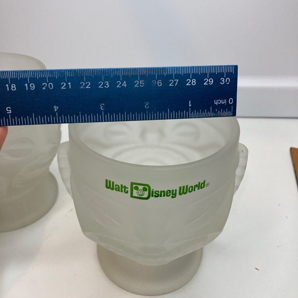 Set Of 2 Walt Disney World Polynesian Village Resort Frosted Glass Tiki Mug Cup - Picture 13 of 13